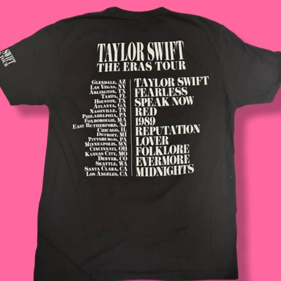 TAYLOR SWIFT The Eras Tour Black Concert T-Shirt Portrait Print | Size Large - Picture 5 of 9